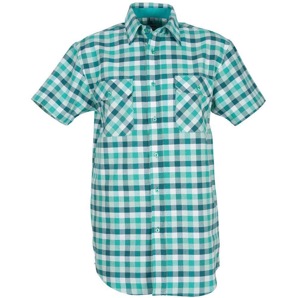 Planam Size 39/40 487039 Hemd "Country" Short Sleeve Shirt - Green Checked