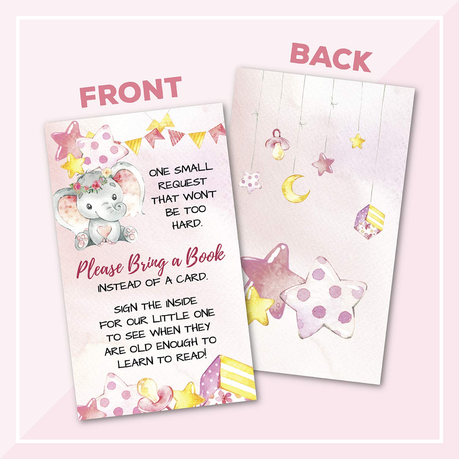 Amazon Com 50 Double Sided Elephant Books For Baby Request Insert Amazon Com 50 Double Sided Elephant Books For Baby Request Insert