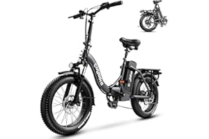 Kebiko 1000W Folding Electric Bike,48V 15/18/20AH Removable Battery E Bike,30+MPH,80 Miles Max Range Electric Bike for Adults,20" Fat Tire Foldable ebike,Adult Electric Bicycle for Commute Beach Snow
