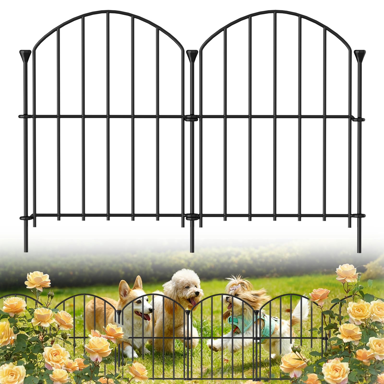 Photo 1 of 30 Pack Decorative Garden Fence Panels, 17in(H) x 31.5ft(L), Rustproof Metal No Dig Fence, Animal Barrier for Dogs & Rabbits, Anti Digging Fencing for Flower Bed Edging, Yard, Patio & Outdoor