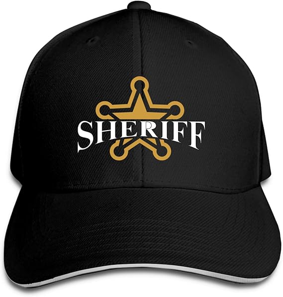 Sheriff Man's Casquette Retro Baseball Cap Sandwich Hat Winter Black at