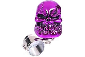 Bashineng Skull Steering Wheel Spinner Knob Turning Driving Suicide Power Handle Universal Fit Most Vehicles Cars Trucks Tractors Mowers Forklifts Boat Golf Carts (Purple)