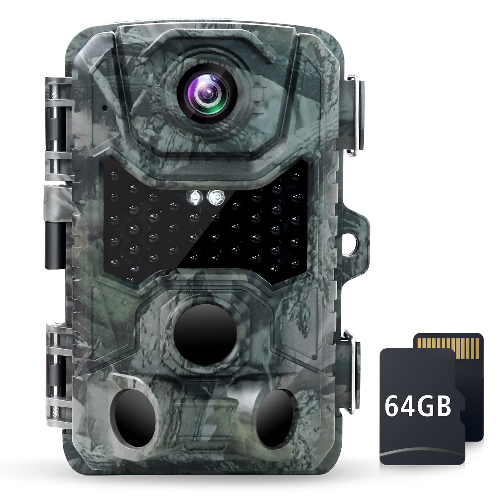 【Upgraded】4K Lite （2.7K）28MP Wildlife Camera Include 64GB SD Card 65ft Trigger Distance Trail Camera 940nm No Glow LED Hunting Game Camera 0.2s Trigger Speed IP66 Waterproof Cam Wildlife Detection (Grey)