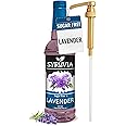 Syruvia Sugar Free Lavender Syrup With Syrup Pump Dispenser – Lavender Coffee Syrup Flavor, 25.4 fl oz, Kosher, Gluten Free, Perfect for Coffee, Drinks, Soda, Desserts, and More