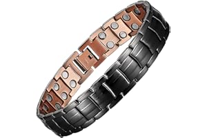 MagEnergy Mens Copper Magnetic Bracelets, 99.9% Pure Copper Bracelet with Double-Row Strength Magnets, Adjustable Jewelry with Sizing Tool