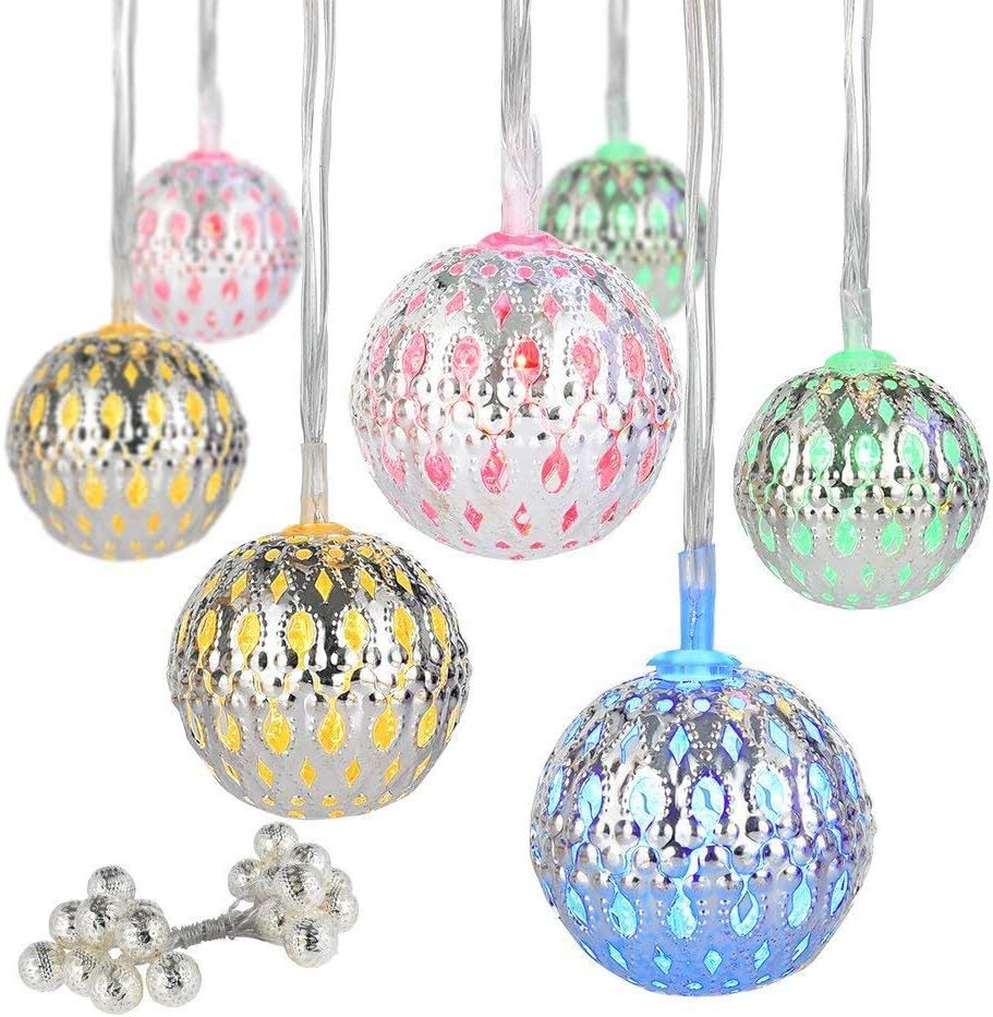 Citra LED Multi Colour Decoration Lights - Metal Balls Silver - Festival/Wedding/Gifting/Xmax/New Year - The Perfect Gifting in 'Gift' Box!