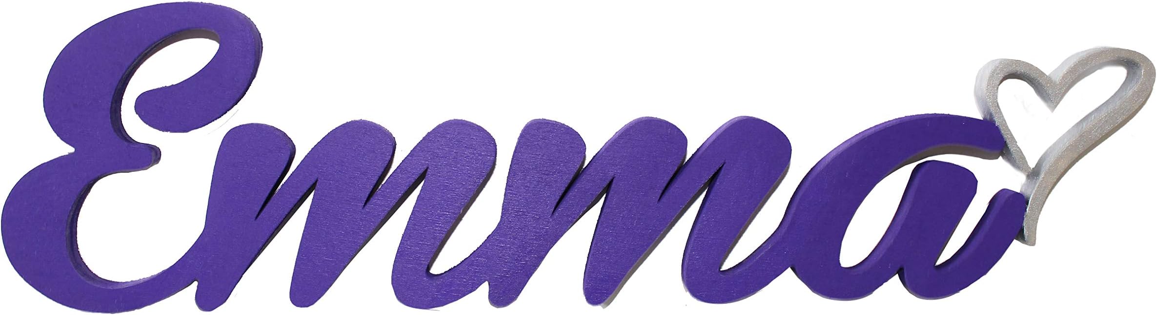 MIA STUDIO Personalised Name Sign with Heart for Baby girl or Baby boy for Nursery Decor, Baby Bed or Photo frame decoration.Contact Seller via Amazon message to provide the name and colour