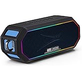 Altec Lansing Magnetic Bluetooth Speaker HYDRAJOLT 2.0, Waterproof IP67, 12W Output Power, 16H Battery, Multicolor LED, 100ft Wireless Range, Voice Assistant, USB-C Quick Charge