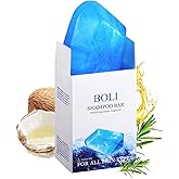 BOLI Castor Oil Shampoo Bar, Hydrating & Moisturizing Hair Care Soap Bar for Women & Men, Solid Shampoo for All Hair Types (Blue)