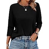 WIHOLL 3/4 Length Sleeve Womens Tops Summer Basic Business Casual Blouses 2025 Fashion