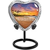 Everlight Memorials Heart Shaped Keepsake Cremation Urns for Human Ashes - Footprints int The Sand Small Keepsake Urn for Men Women Children Pets - Burial Urns