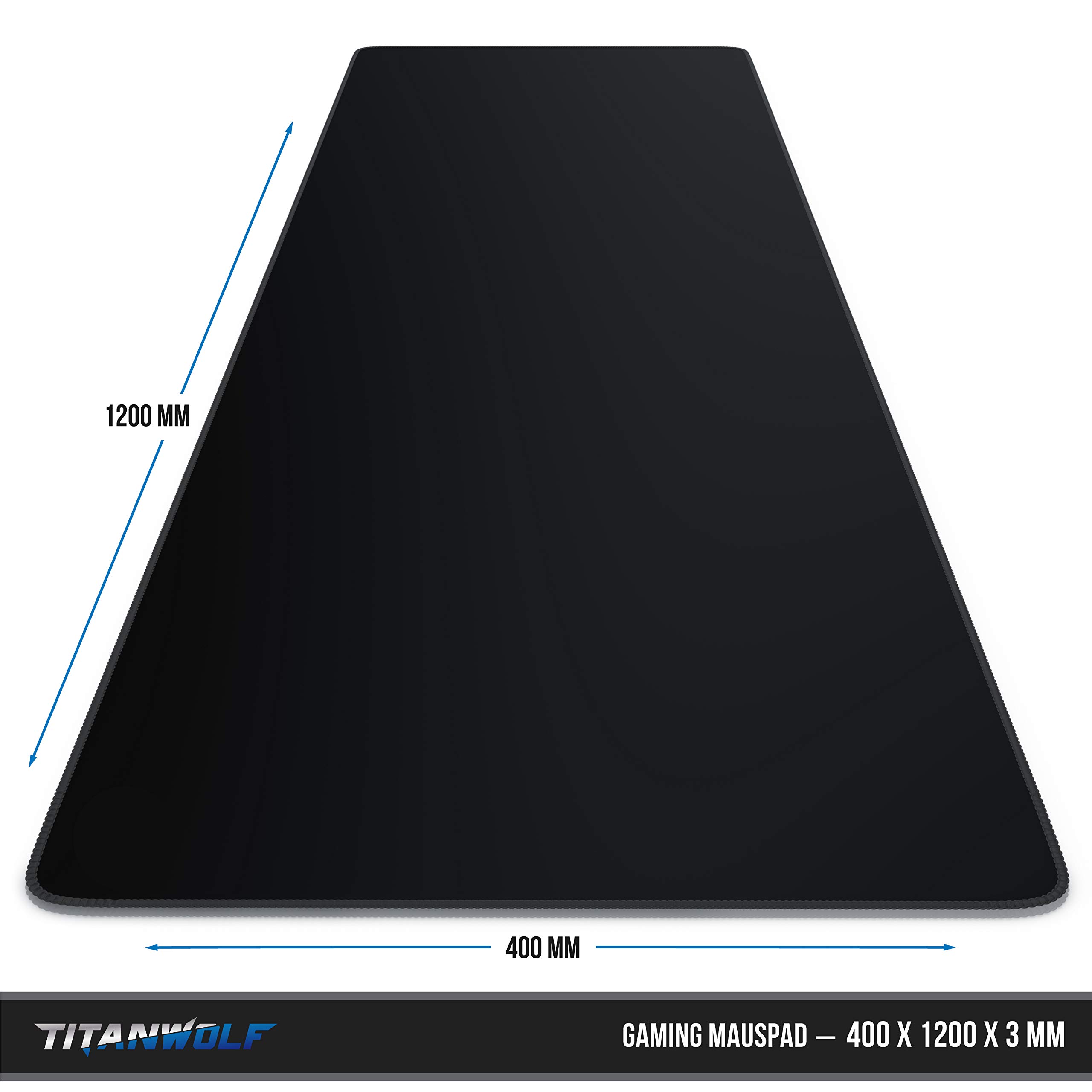 TITANWOLF - Übergröße Mauspad Gaming 1200x400mm - XXXL Mousepad groß Motiv - Tischunterlage Large Size - verbessert Präzision und Geschwindigkeit - XXL z.B. für Logitech Maus und Tastatur 2