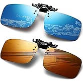 FRAZALA Polarized Clip-on Sunglasses Anti-Glare Driving Glasses for Prescription Glasses