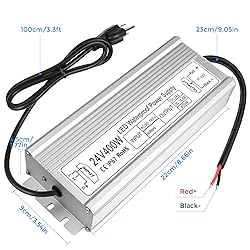 LED Driver 400W 24V Power Supply, IP67 Waterproof