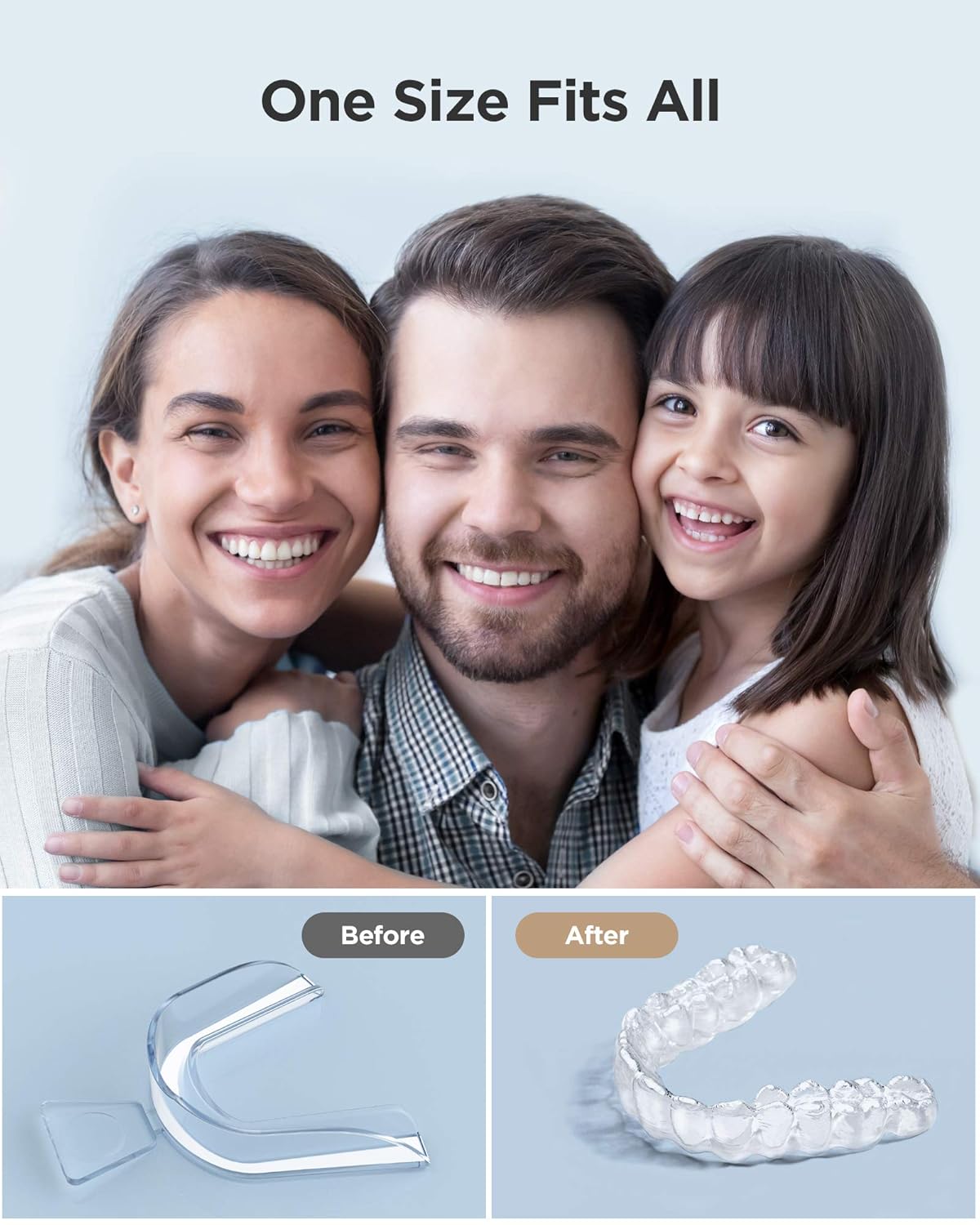 Fairywill Mouth Guard for Grinding Teeth, 10 Packs, BPA-free, Night Guards for Teeth Grinding, Bruxism, Teeth Whitening Trays, Sports, Teeth Grinding Mouth Guard for Sleep, Case Include : Beauty