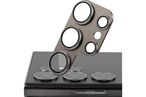 MONASAY Camera Lens Protector compatible for Samsung Galaxy S24 Ultra 6.8 inch[Strong Adhesion][Scratch Resistant] Full Coverage Matte Metal Tempered Glass Camera Cover Film, Gray