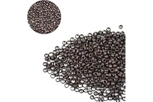 2.5mm Copper Nano Beads Micro Rings Beads for Nano Tip Hair Extensions (1000 Pcs, Dark Brown)