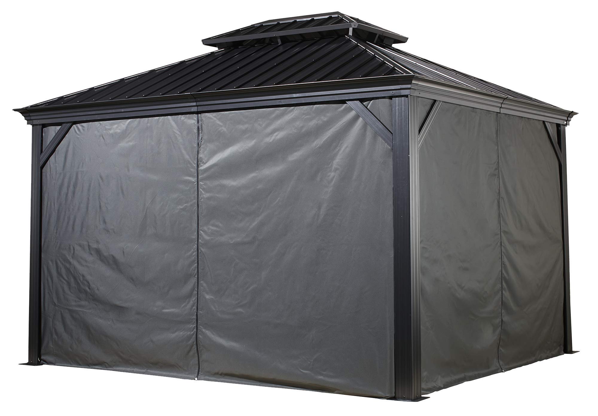 Sojag 135-9163810 Curtains for Monaco/Messina/Mykonos Outdoor Gazebo Models, 10' x 12', Grey