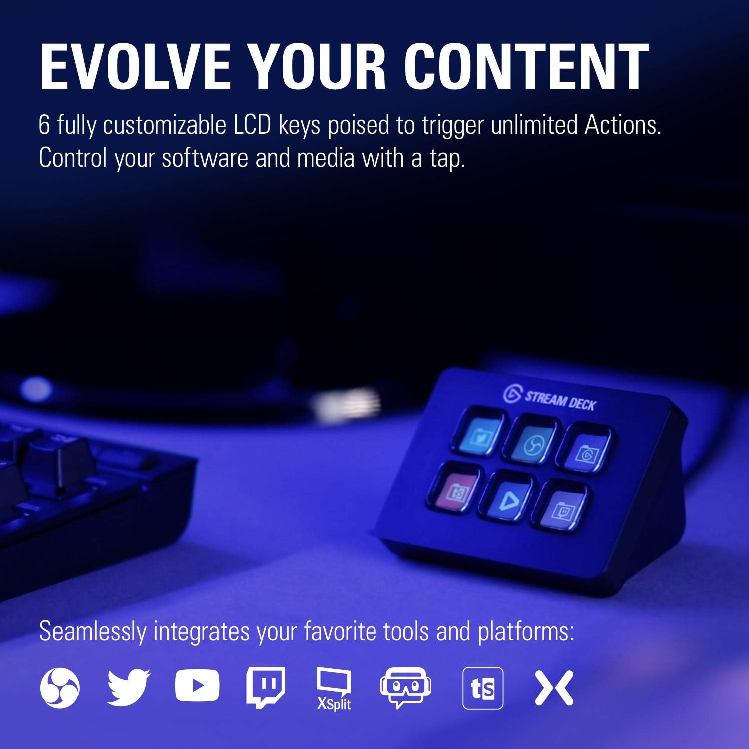 Elgato Stream Deck Mini - Compact Live Production Controller with 6 Customizable LCD keys, Trigger Actions in OBS Studio, Streamlabs, Twitch, YouTube and More: Computers & Accessories