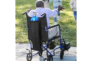 HogarTech Portable Oxygen Tank Holder for Wheelchairs, Walkers - 600D Oxford Cloth, Adjustable Straps with Quick-Release Buck