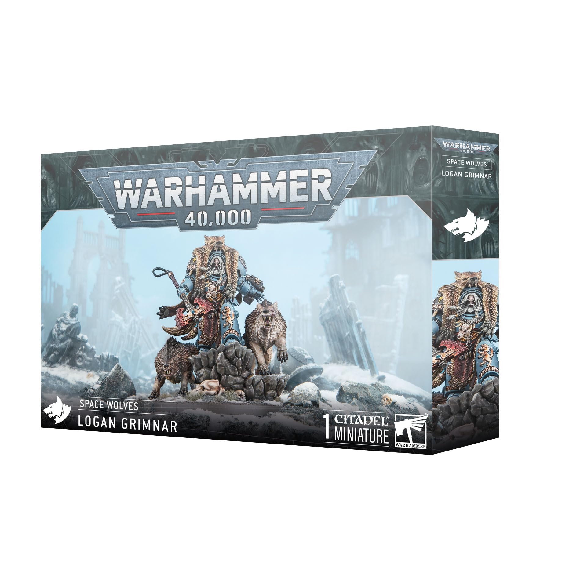 Games Workshop - Warhammer 40,000 - Space Wolves: Logan Grimnar, 6 inch x 1.25 inch x 9 inch