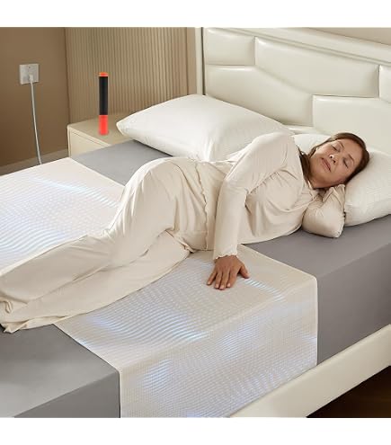 Tapis De Mise à La Terre (Earthing) - 69x137 Cm, 10% Argent + 90% Coton Bio - Améliore Le Sommeil, Réduit Le Stress