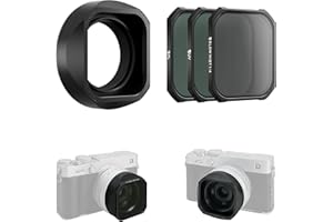 Freewell Lens Hood for Fuji XF 23mm– Magnetic PL, UV, and Black Glow Mist 1/4 Filters with Tempered Glass Protection (Black).