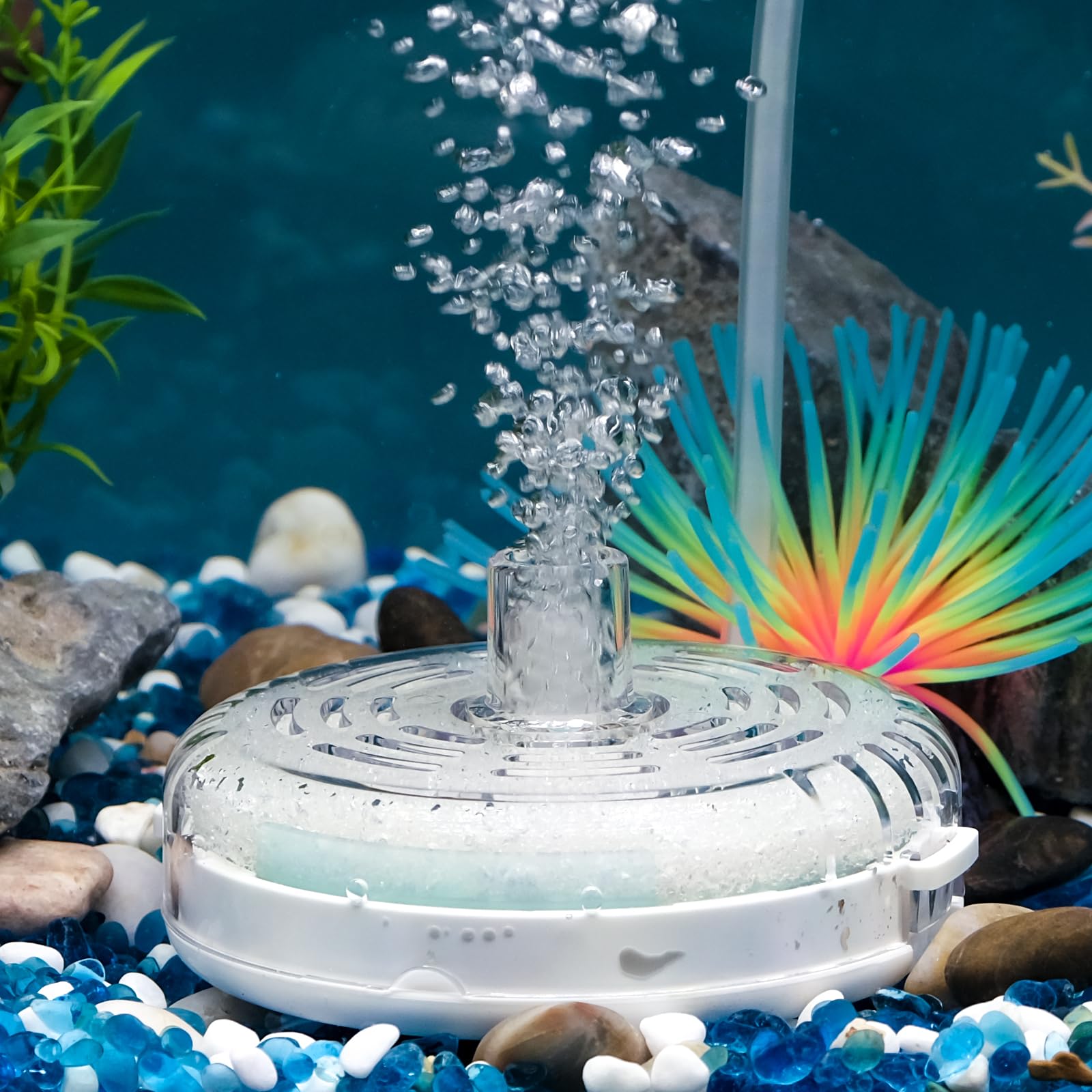 Pawfly Large Aquarium Filter Quiet Betta Fry Shrimp and Small Fish Bio Filter with Foam and Filter Balls Submersible Filter for 75-150 L Fish Tanks (Air Pump Not Included)