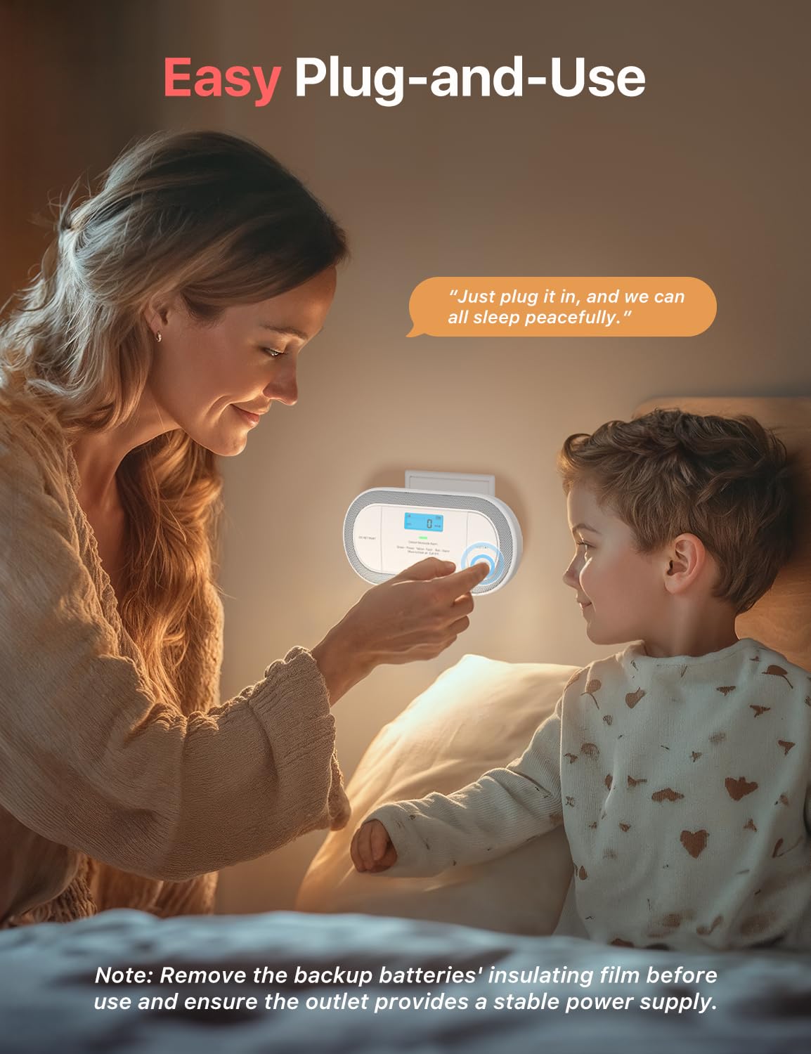 X-Sense Wi-Fi Plug-in Carbon Monoxide Detector with AAA Battery Backup, No-Cost App Notifications, XC0C-iA, 1-Pack