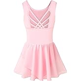 Tegmk Girls Tank Ballet Leotards with Skirt Toddler Dance Dress,Cute Butterfly Hollow Back
