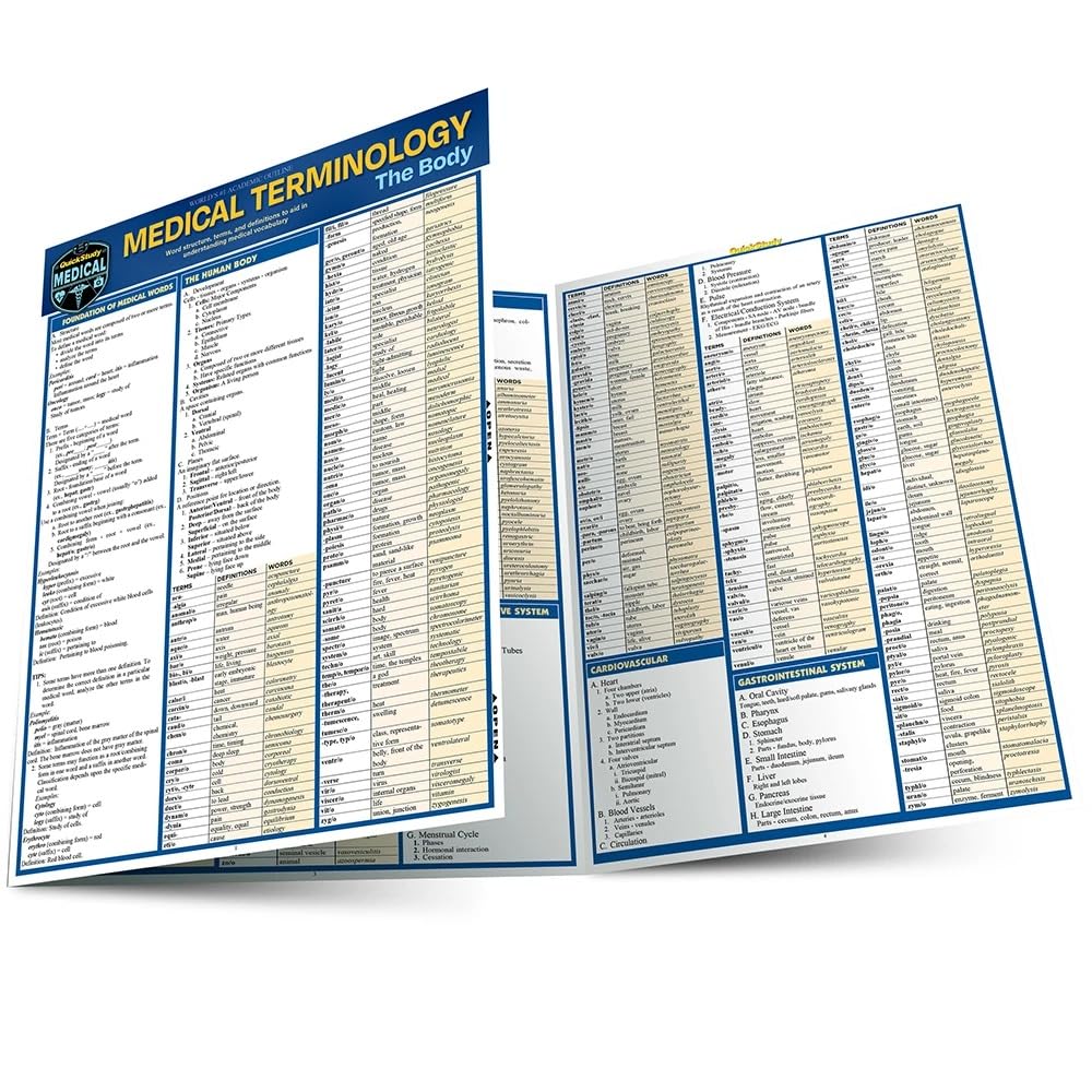 Mua Medical Terminology: The Body: QuickStudy Laminated Reference Guide ...