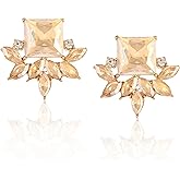 ATIMIGO Vintage Rhinestone Crystal Cluster Drop Earrings Art Deco Hypoallergenic Earrings for Women Wedding Bridal Prom Formal