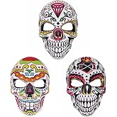KIPETTO Mardi Gras Mask Venetian Party Mask Sugar Skull Masquerade Masks for Halloween Cosplay Mexican Masquerade Party