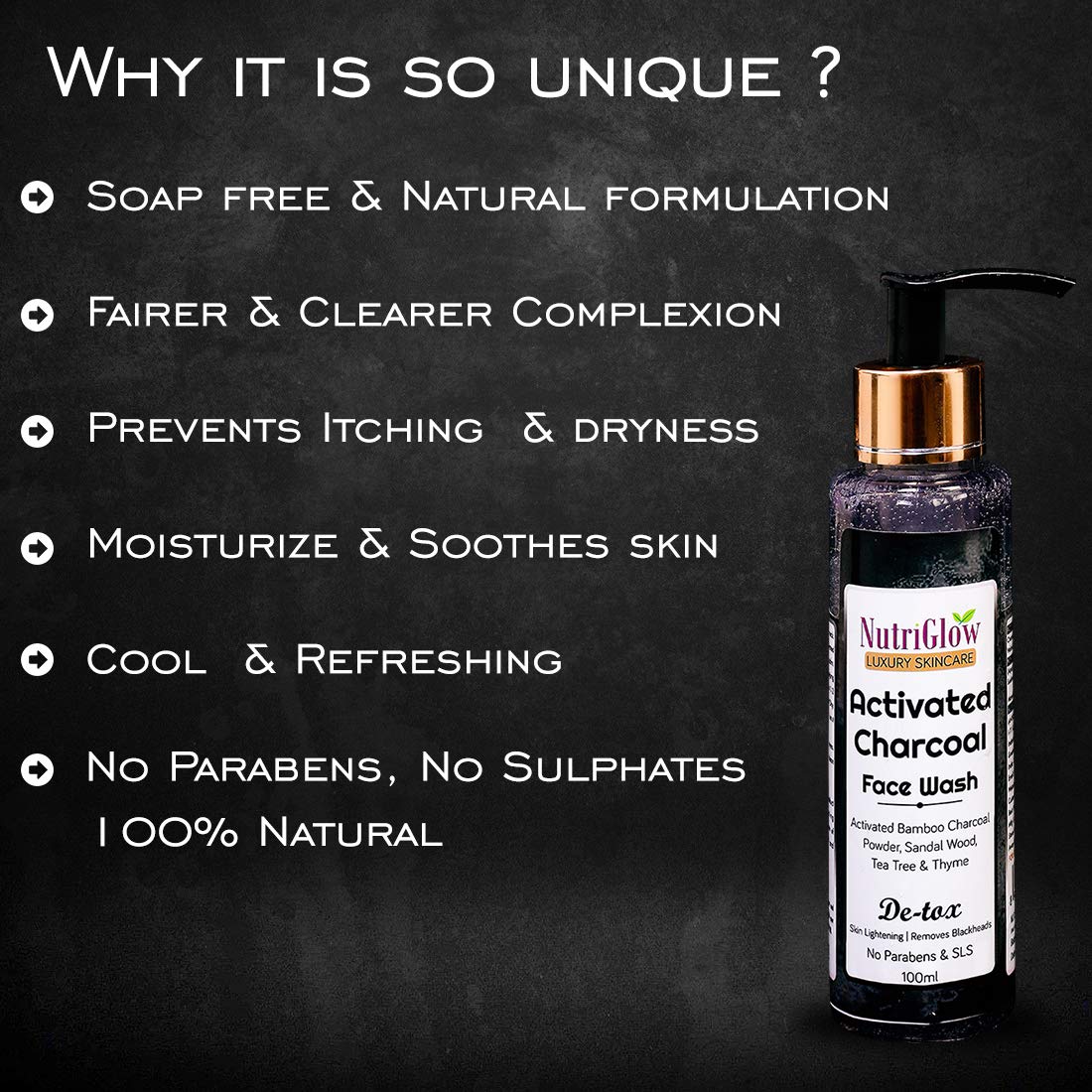 nutriglow charcoal face wash