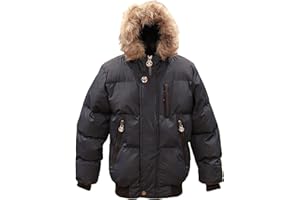 J. Whistler Summit Puffer Boys Heavy Puffer Winter Jacket with Hood and Removable Faux Fur