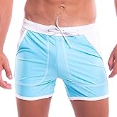 Taddlee Men Swimwear Swim Boxer Trunks Board Surf Briefs Quick Dry Pocket Shorts