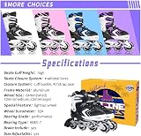 Nattork Adjustable Inline Skates for Boys 8-12 8 Illuminating Wheels Black view 6