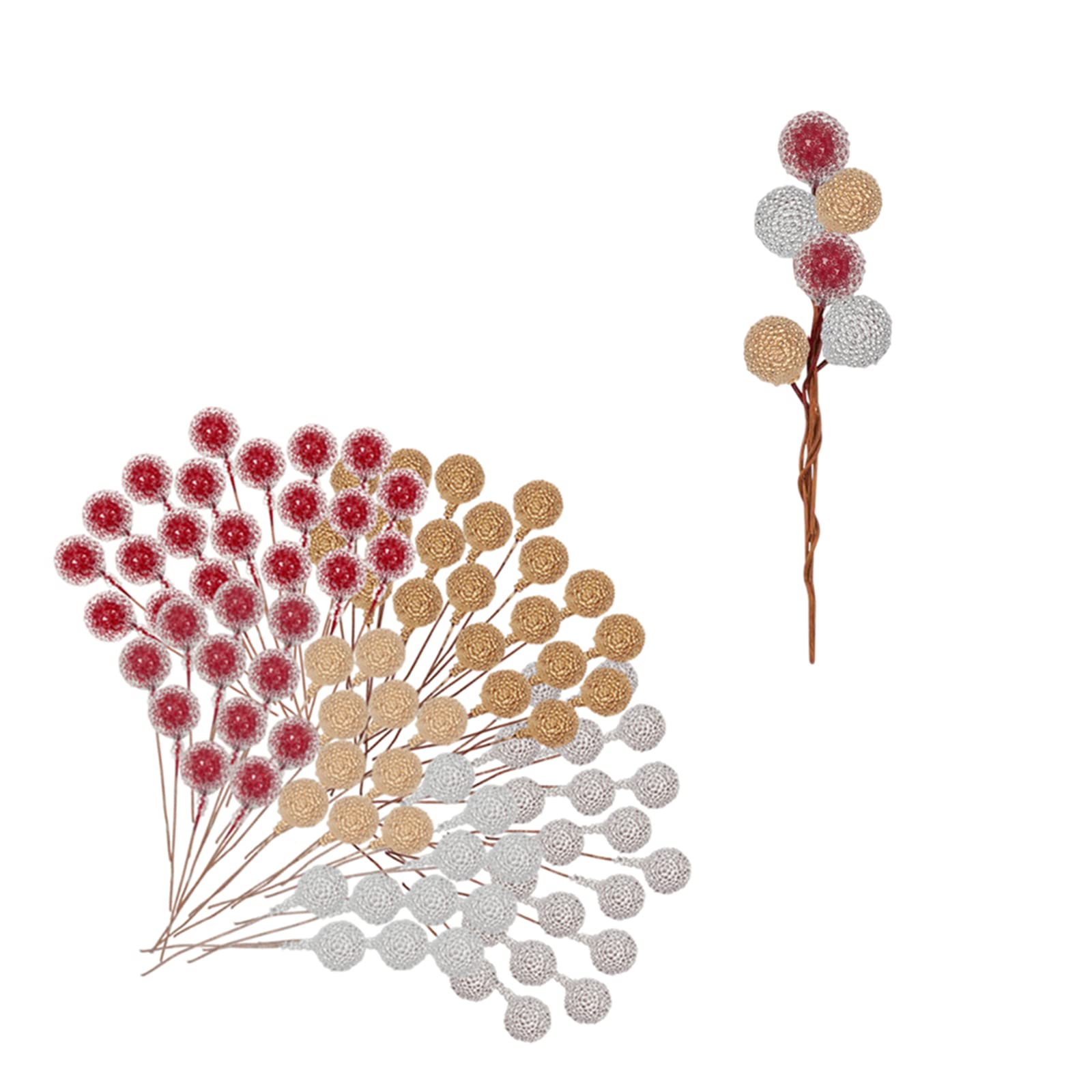 100pcs Christmas Frosted Holly Berries Artificial Holly Berries,Picks Winter Berries Bunch Berry Branches,Xmas Red Berries for Xmas Tree Ornaments,Wreath Making Supplies,DIY Crafts,Home Decor