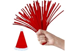 YOBLINK 100PCS Red Pipe Cleaners,Colored Pipe Cleaners for Crafts,Pipe Cleaners Set,Pipe Cleaner Craft,Art and Craft Supplies