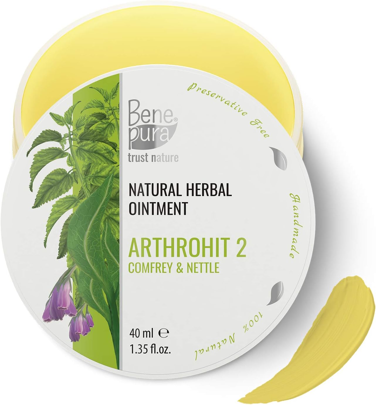 BenePura Arthrohit Comfrey Ointment, Natural Ointment for Joints Stiffness and Swelling with Nettle, 40 ml (Pack of 1)