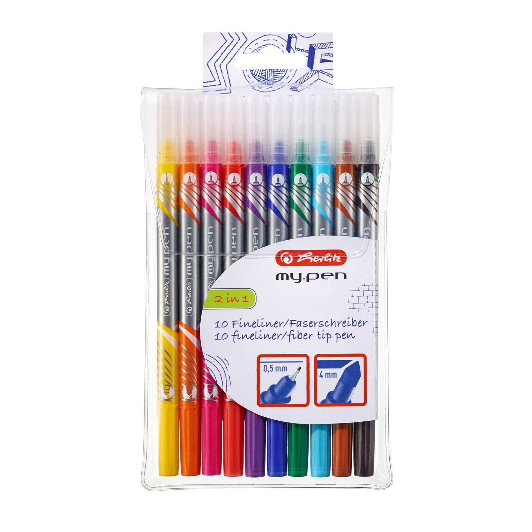 Herlitz My Pen Fineliner and Felt Pen (Pack of 10)