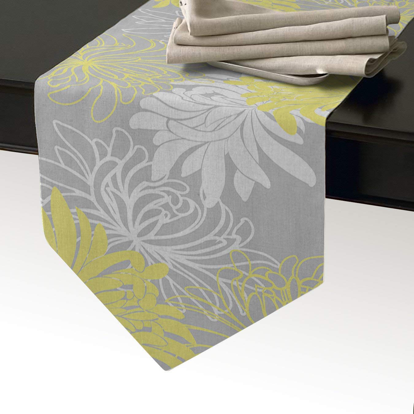 Best Grey And Yellow Table Runner