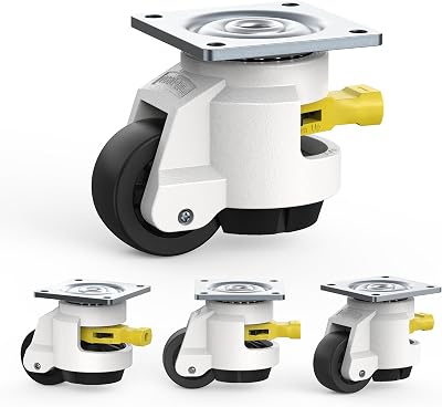 HOLKIE Leveling Castors Set of 4 1000kg Heavy Duty Workbench 50mm Ratchet Handle