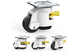 HOLKIE Leveling Casters with Ratchet Handle Design Total Capacity 2200 Lbs Heavy Duty Industrial Casters Set of 4 with Adjustable Leveling Pads (TD60)