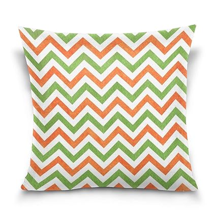 Amazon Com Vioceff Watercolor Green And Orange Chevron Square