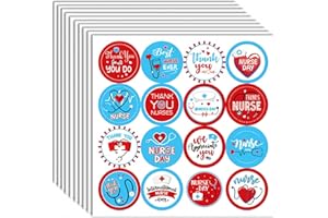 KYMY Nurses Week Stickers, 160pcs Thank You Nurse Appreciation Paper Labels, Nurse's Day Paper Decals for Medical Doctor Nurs