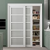 Bypass Glass Sliding Closet Door 48x80, Double