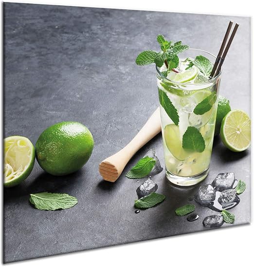 Planche à Découper En Verre Trempé 60x52 Cm - Impression Haute Qualité, Pieds Antidérapants - Protection Pour Plaque à Induction, Décoration Cuisine - 4