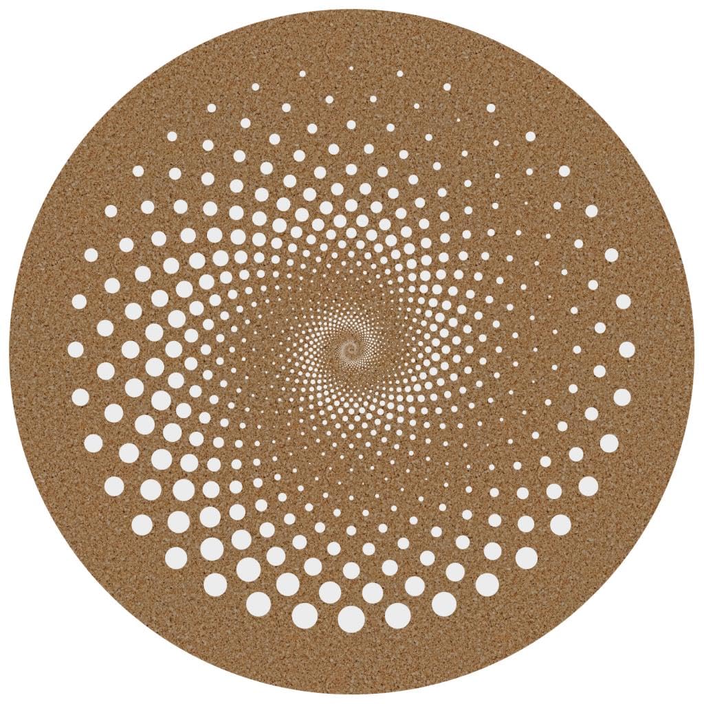 Tradestock Set of 2 Placemats - Natural Cork White Spiral Design - Statement Kichenware for the Home