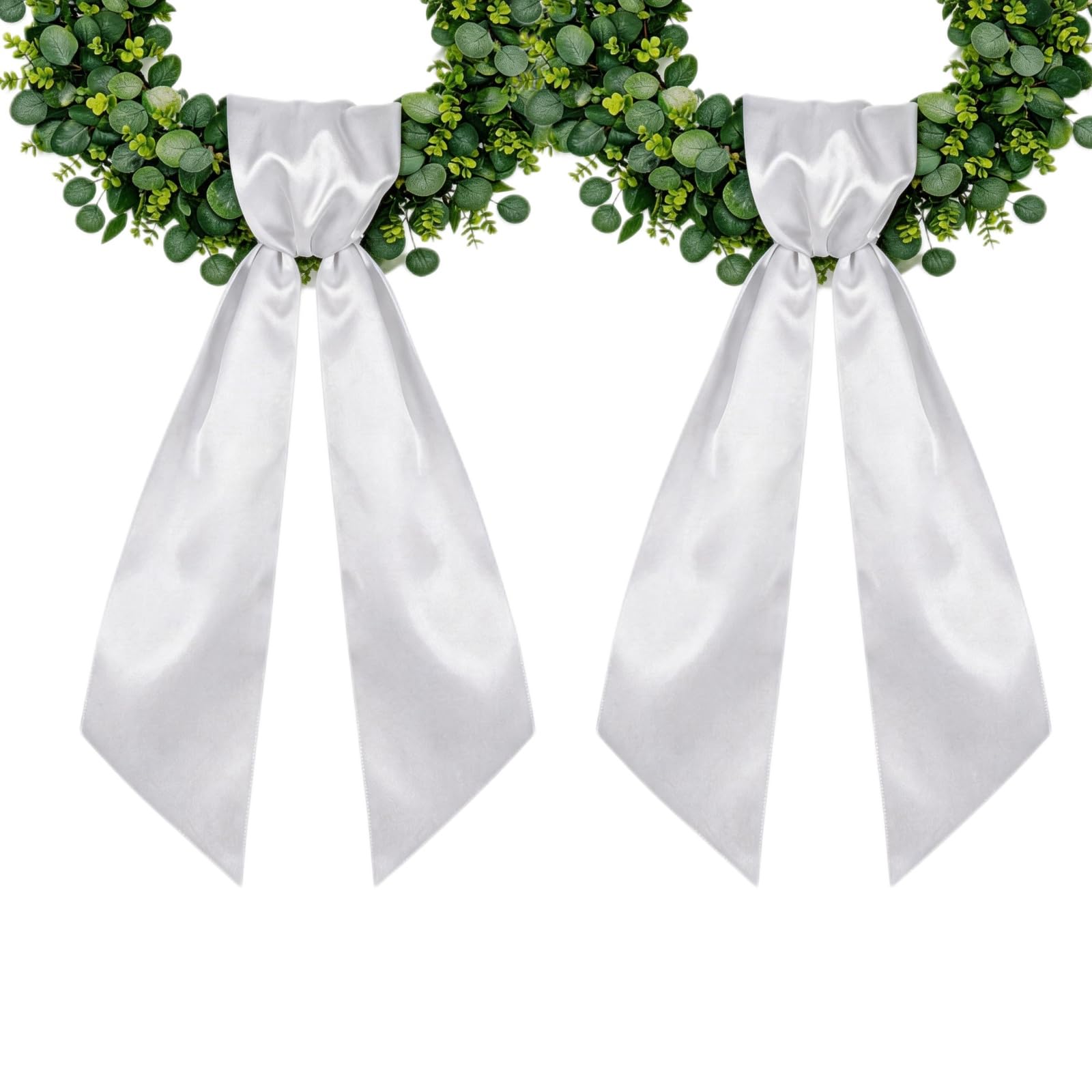 Photo 1 of *2 pack* JenPen 2 Pack Spring Easter Wreath Sash for Front Door Flower Wreath Accessories for Party Outdoor Decor(White)